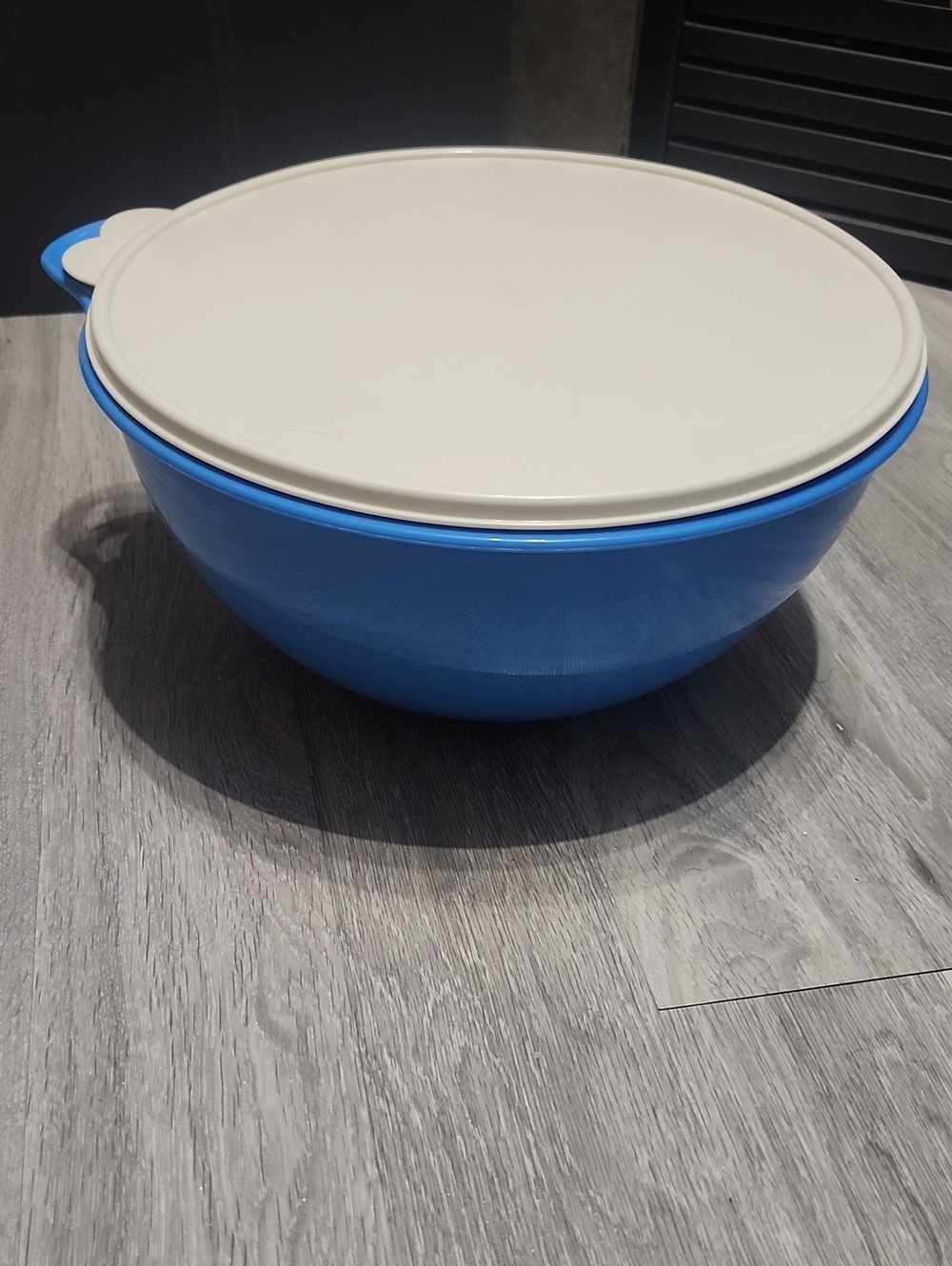 Tupperware Blue Bowl with Cream Lid
